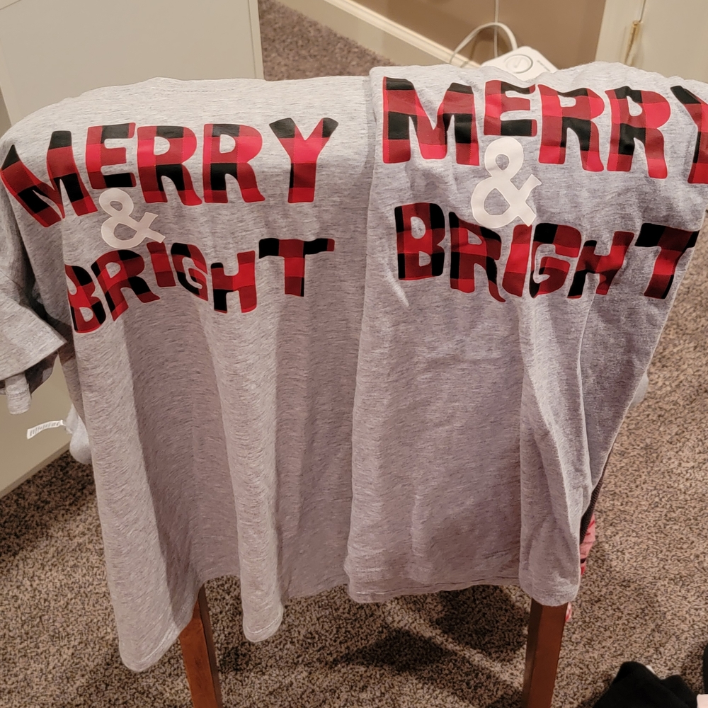 Wondershop Gray Tee with Red and Black Festive Design
